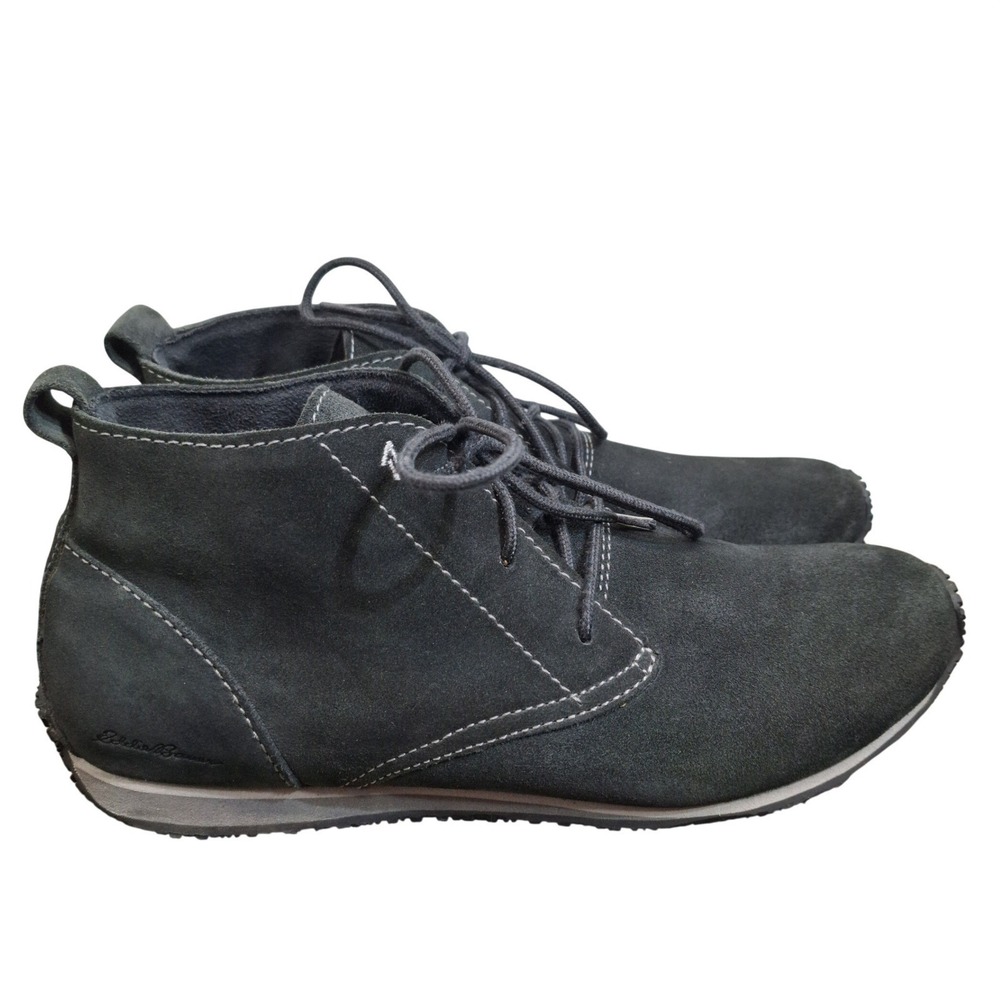 Eddie Bauer Womens 8.5 Gray Suede Chukka Boots Lace Up Ankle Shoes 6180-766